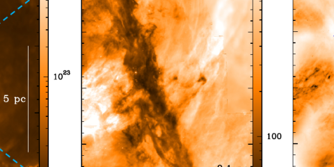 Lire la suite à propos de l’article Les observations d’un filament interstellaire avec le JWST révèlent une clef pour comprendre le processus de formation d’étoiles